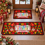 Custom Mexican Folk Art Papel Picado Navidad - Personalized Doormat 3