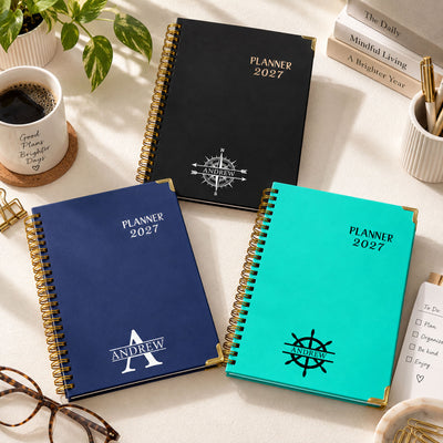 Custom Monogram Initial Name For Her, Him - Custom Planner 2027