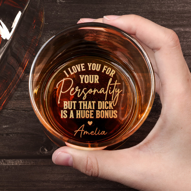 Custom Monogram Letter Love You For Your Personality Gifts For Men - Personalized Whiskey Glass 3