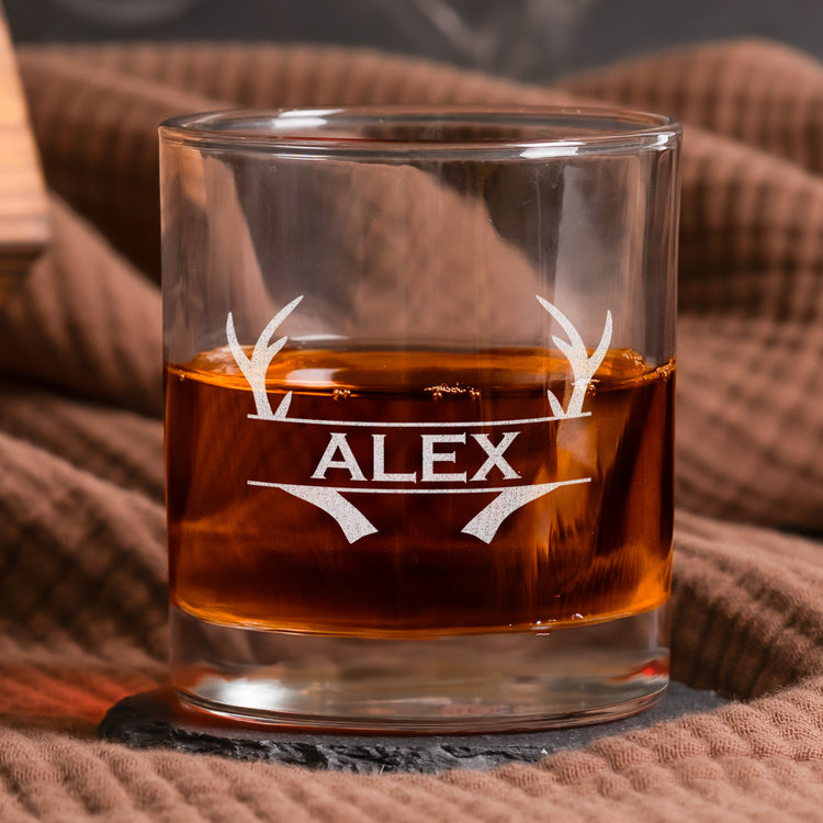Custom Monogram Letter Love You For Your Personality Gifts For Men - Personalized Whiskey Glass 7