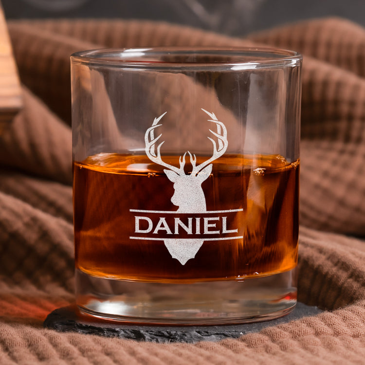 Custom Monogram Letter Love You For Your Personality Gifts For Men - Personalized Whiskey Glass 9