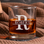 Custom Monogram Letter Love You For Your Personality Gifts For Men - Personalized Whiskey Glass 10