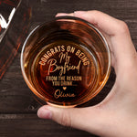 Custom Monogram Letter Love You For Your Personality Gifts For Men - Personalized Whiskey Glass 11