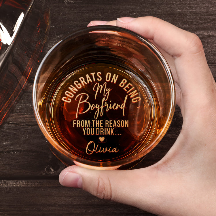 Custom Monogram Letter Love You For Your Personality Gifts For Men - Personalized Whiskey Glass 11