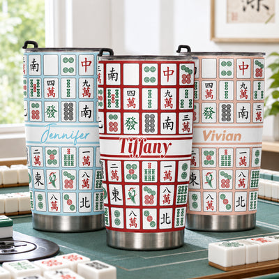 Custom Monogram, Name Gift For Mahjong Lovers - Personalized Tumbler