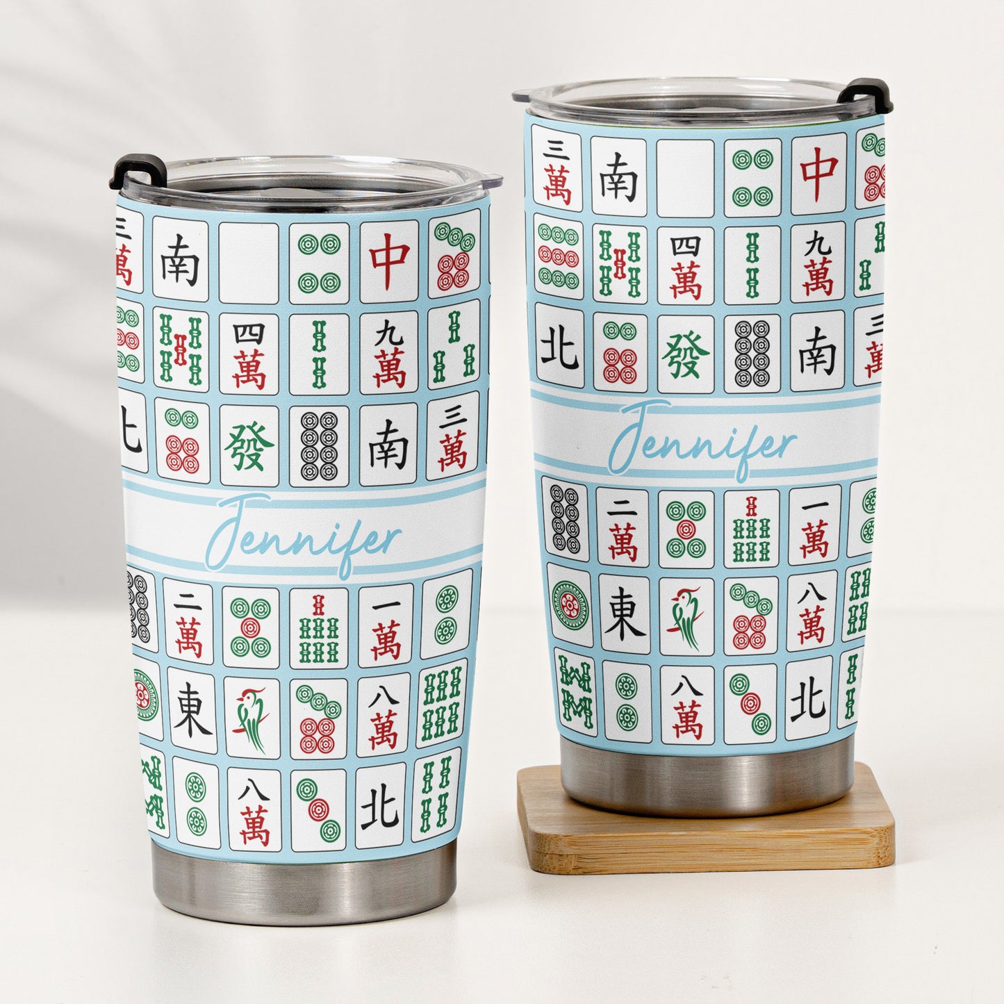Custom Monogram, Name Gift For Mahjong Lovers - Personalized Tumbler 2