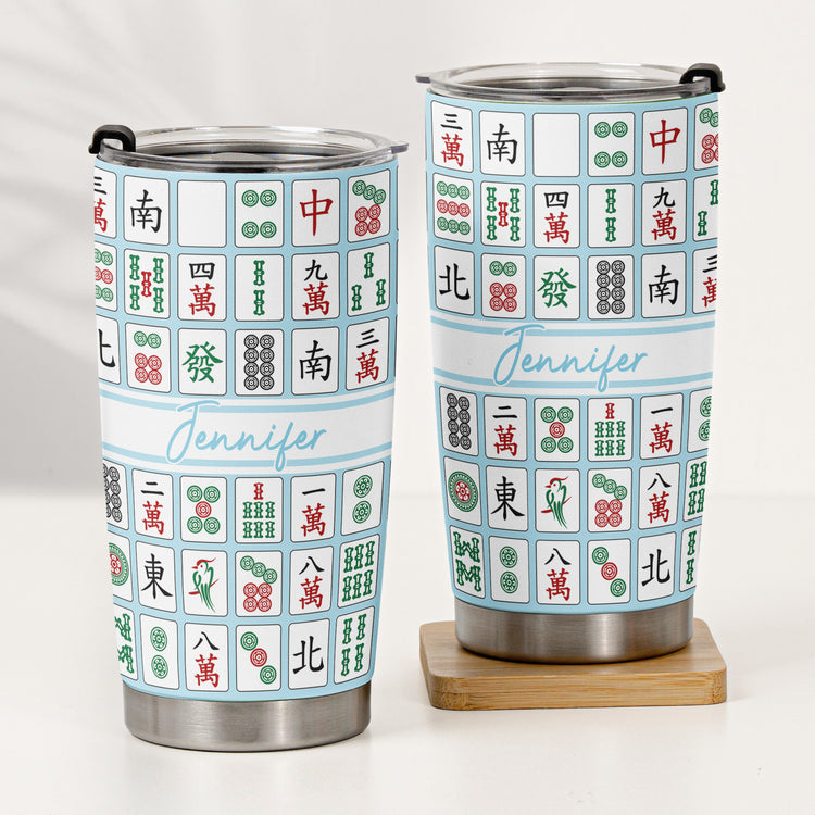 Custom Monogram, Name Gift For Mahjong Lovers - Personalized Tumbler 2