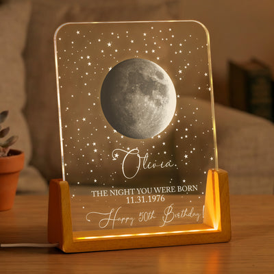 Custom Moon Phase By Date, Birthday Gift For Bestfriend Daughter Granddaughter - Personalized Night Light