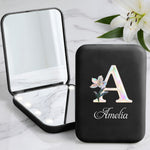 Custom Mother Of Pearl Effect Birth Flower & Initial For Her, Daughter, Coworker - Personalized Mirror 3