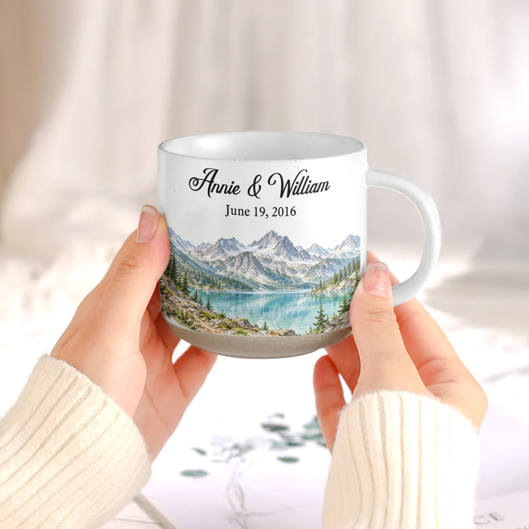 Custom Mountain Outdoorsy Couple Names Date Anniversary For Nature Lovers - Personalized Mug 5