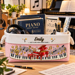 Custom Music Gift For Piano Boy, Girl, Daughter, Son - Personalized Storage Basket 2