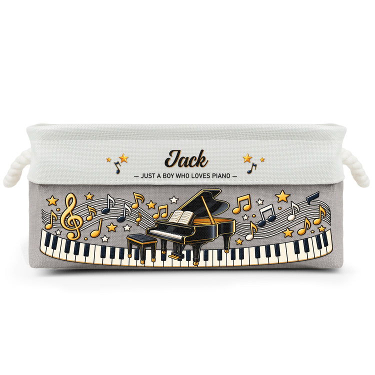 Custom Music Gift For Piano Boy, Girl, Daughter, Son - Personalized Storage Basket 5