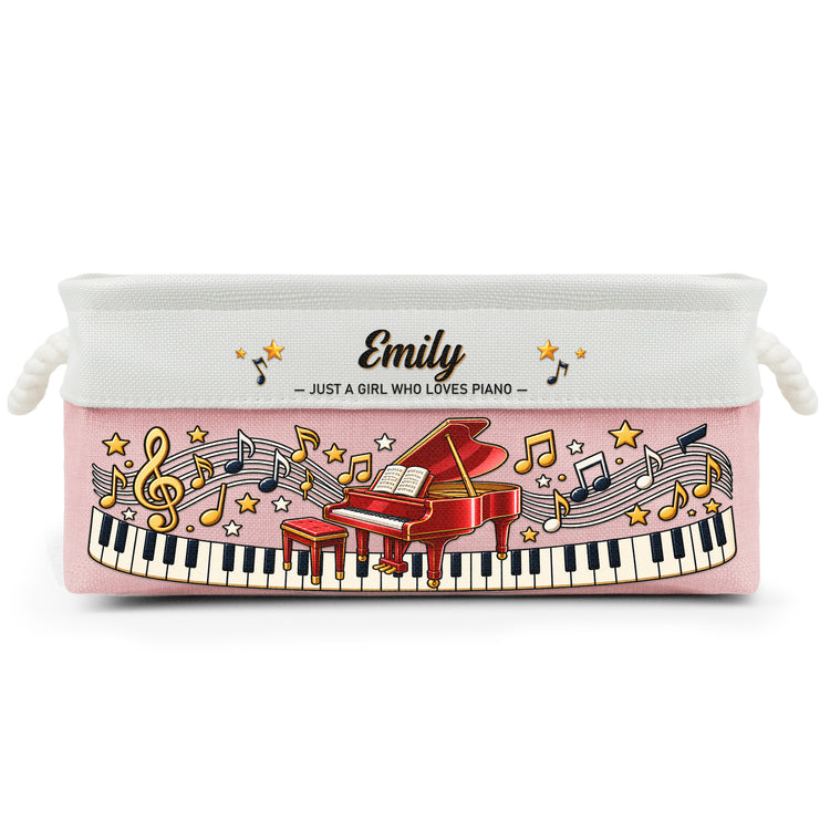 Custom Music Gift For Piano Boy, Girl, Daughter, Son - Personalized Storage Basket 6