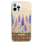 Custom Name & Birth Flower Book Lovers Gifts For Her, Friends, Sisters - Personalized Phone Case 2