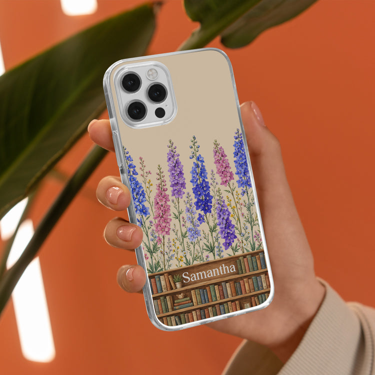 Custom Name & Birth Flower Book Lovers Gifts For Her, Friends, Sisters - Personalized Phone Case 4