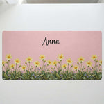 Custom Name & Birth Flower, Faux Oil Pastel Texture Gift For Girl, Besties, Her, Coworker - Personalized Desk Mat 2
