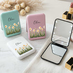Custom Name & Birth Flower, Faux Oil Pastel Texture Gift For Girl, Besties, Her, Coworker- Personalized Mirror 2