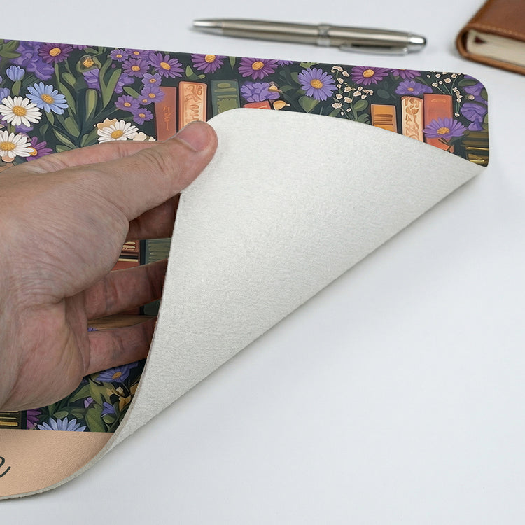 Custom Name & Birth Flower For Book Lovers Desk Decor New Version - Personalized Desk Mat 6