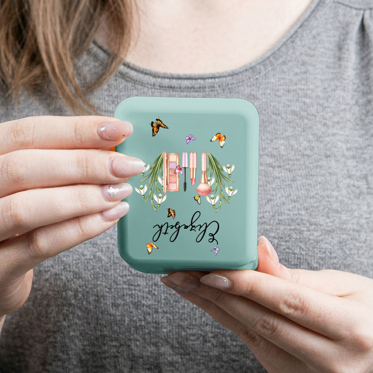 Custom Name & Birth Flower For Her BFF Besties Coworkers Bridesmaid - Personalized Mirror 6