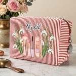 Custom Name & Birth Flower For Her BFF Besties Coworkers - Personalized Makeup Bag 2