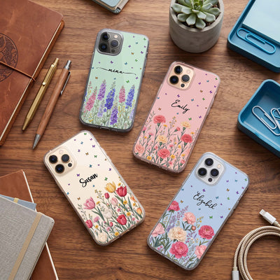 Custom Name & Birth Flower For Her, Coworkers, Daughter, Friends - Personalized Phone Case