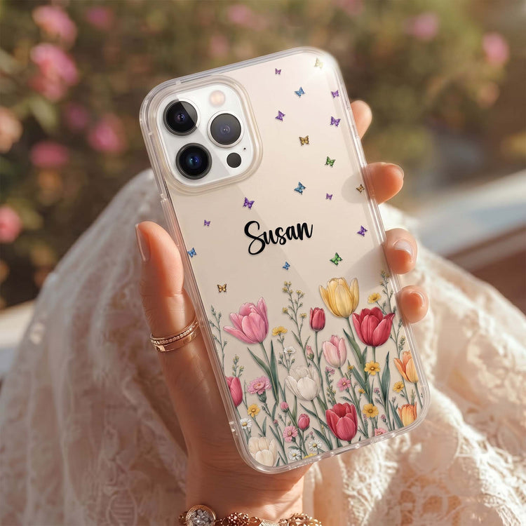 Custom Name & Birth Flower For Her, Coworkers, Daughter, Friends - Personalized Phone Case 2