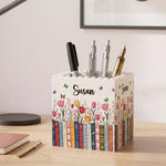 Custom Name & Birth Flower For Her, Cowrkers, Teachers, Boss, Friends - Personalized Pen Holder 2