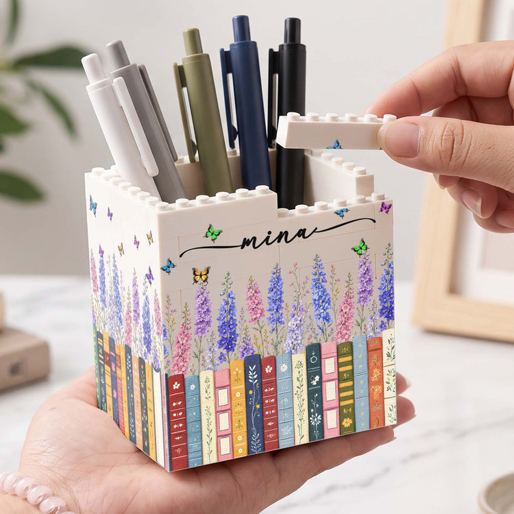 Custom Name & Birth Flower For Her, Cowrkers, Teachers, Boss, Friends - Personalized Pen Holder 5
