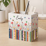 Custom Name & Birth Flower For Her, Cowrkers, Teachers, Boss, Friends - Personalized Pen Holder 7