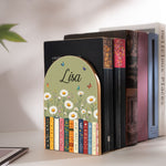 Custom Name & Birth Flower For Her, Friends, Book Lovers, Book Clubs, Daughter, Friends - Custom Book Ends 4