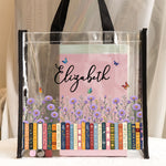 Custom Name & Birth Flower For Her, Friends, Book Lovers, Book Clubs, Daughter, Friends - Custom Tote Bag 2