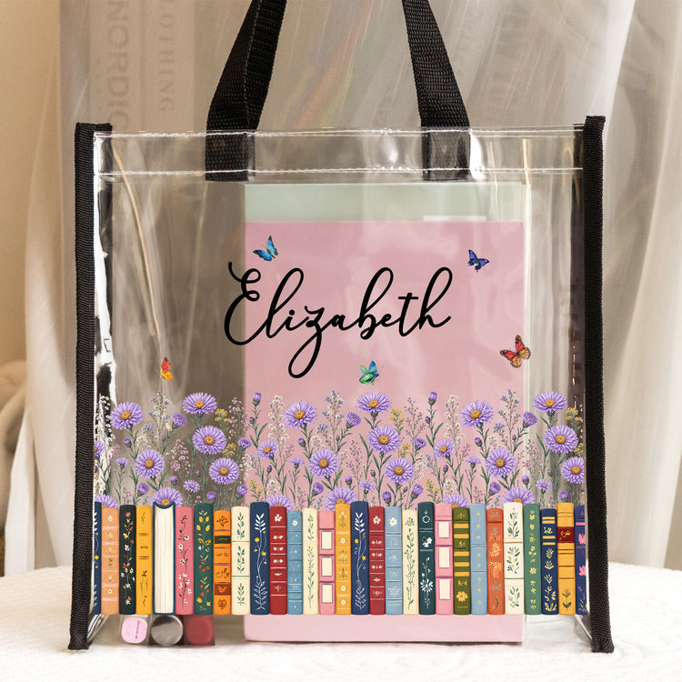 Custom Name & Birth Flower For Her, Friends, Book Lovers, Book Clubs, Daughter, Friends - Custom Tote Bag 2