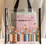 Custom Name & Birth Flower For Her, Friends, Book Lovers, Book Clubs, Daughter, Friends - Custom Tote Bag 4