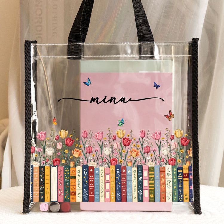 Custom Name & Birth Flower For Her, Friends, Book Lovers, Book Clubs, Daughter, Friends - Custom Tote Bag 4