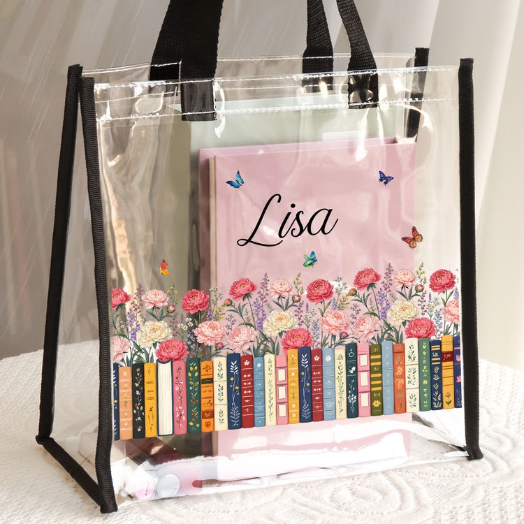 Custom Name & Birth Flower For Her, Friends, Book Lovers, Book Clubs, Daughter, Friends - Custom Tote Bag 5