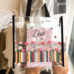 Custom Name & Birth Flower For Her, Friends, Book Lovers, Book Clubs, Daughter, Friends - Custom Tote Bag 7