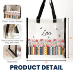 Custom Name & Birth Flower For Her, Friends, Book Lovers, Book Clubs, Daughter, Friends - Custom Tote Bag 8