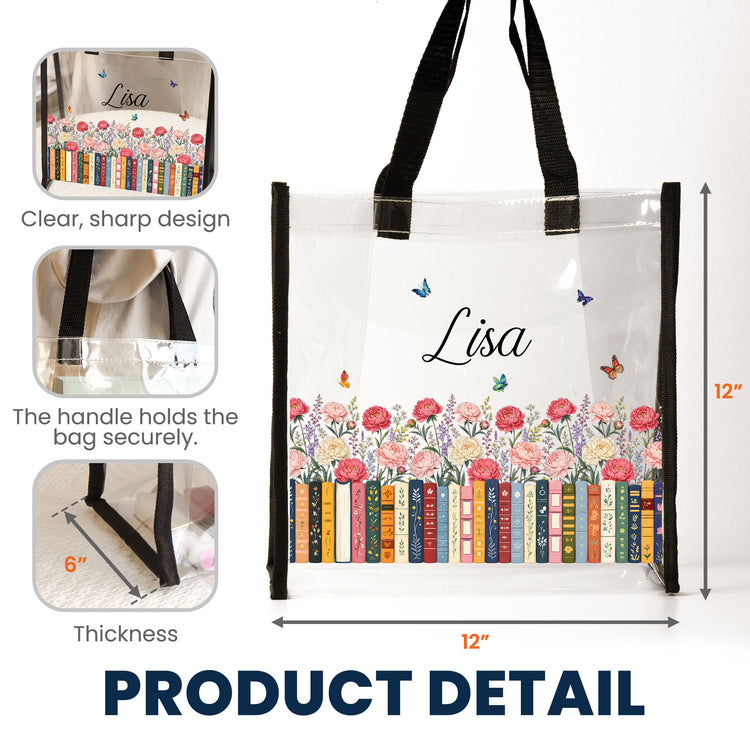Custom Name & Birth Flower For Her, Friends, Book Lovers, Book Clubs, Daughter, Friends - Custom Tote Bag 8