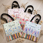 Custom Name & Birth Flower For Her, Friends, Book Lovers, Book Clubs, Daughter, Friends - Personalized Tote Bag 1