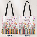 Custom Name & Birth Flower For Her, Friends, Book Lovers, Book Clubs, Daughter, Friends - Personalized Tote Bag 3