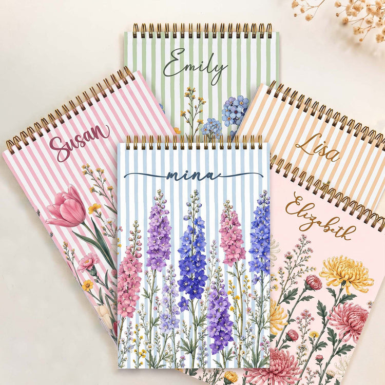 Custom Name & Birth Flower For Her, Friends, Daughters, Sisters - Custom Planner 2