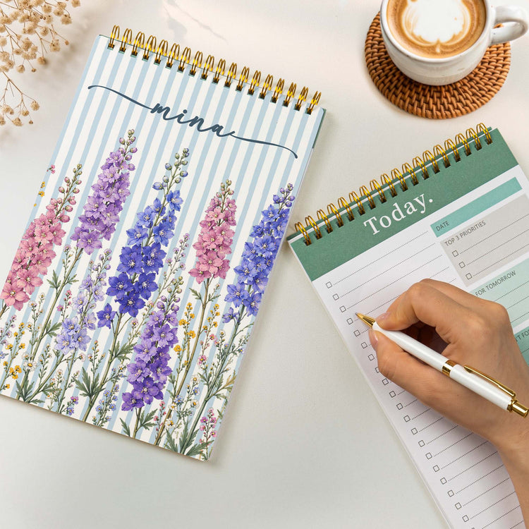 Custom Name & Birth Flower For Her, Friends, Daughters, Sisters - Custom Planner 4