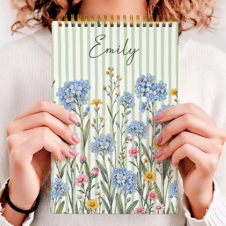 Custom Name & Birth Flower For Her, Friends, Daughters, Sisters - Custom Planner 6