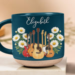 Custom Name & Birth Flower For Her Gift For Guitar Player - Personalized Mug 5