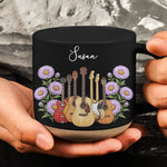 Custom Name & Birth Flower For Her Gift For Guitar Player - Personalized Mug 6