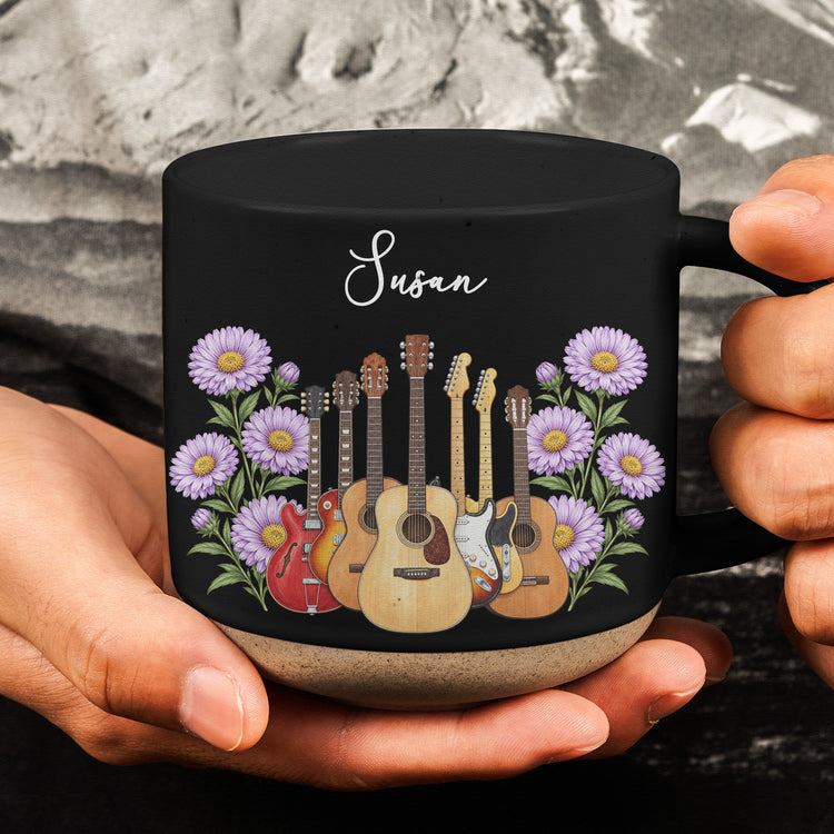 Custom Name & Birth Flower For Her Gift For Guitar Player - Personalized Mug 6