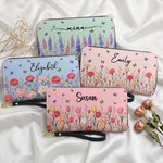 Custom Name & Birth Flower For Her, Teacher, Coworkers, Boss, Friends - Personalized Wallet 1