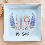 Custom Name & Birth Flower For Nurse Coworkers, Gifts For Her, Daughters, Sisters, Friends - Personalized Jewelry Dish 6