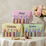 Custom Name & Birth Flower For Teachers, Friends, Coworkers, Boss - Personalized Makeup Bag 2