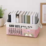 Custom Name & Birth Flower God Says I Am For Her, Sister, Friend, Daughter - Personalized Storage Basket 2